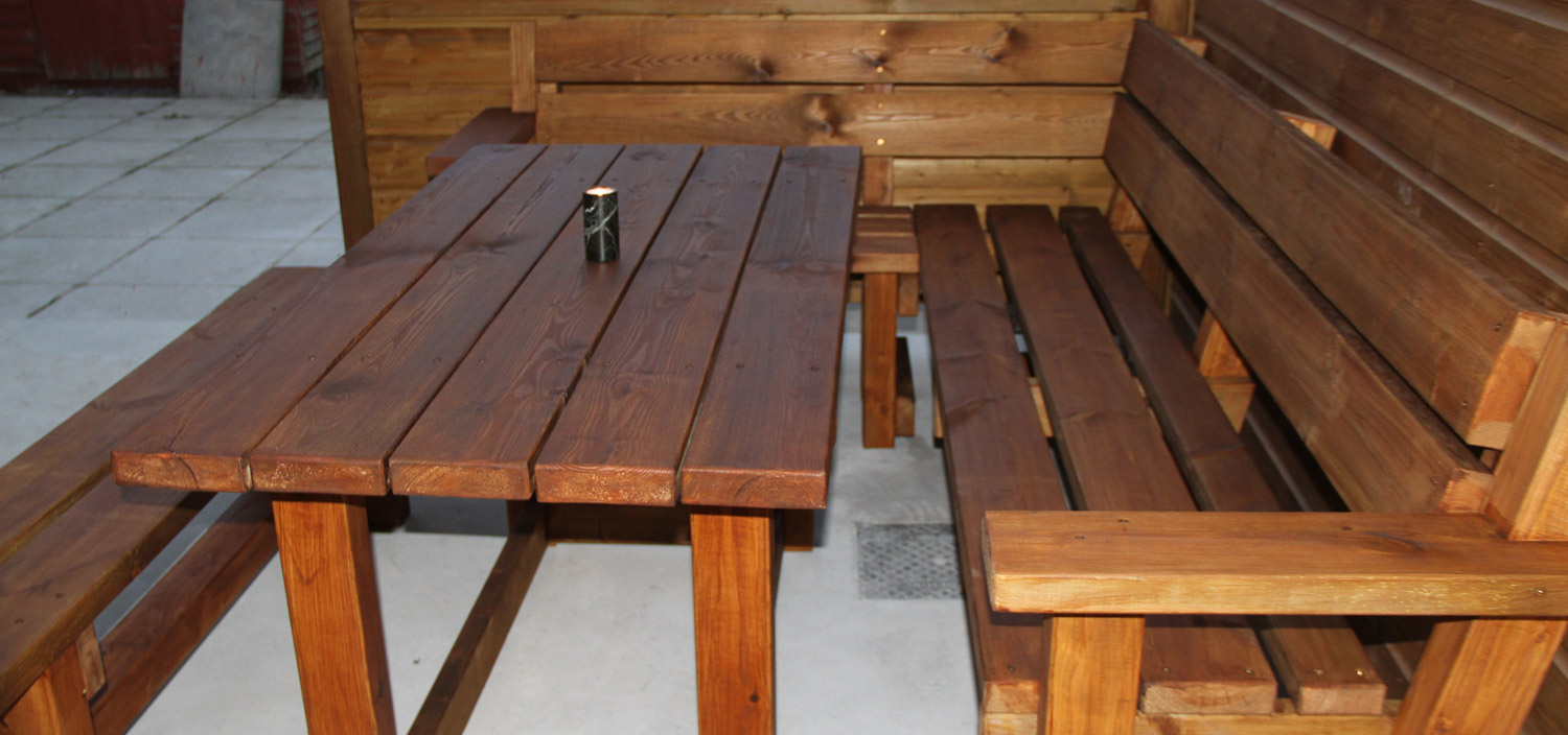 Corner Bench and Table Set 4
